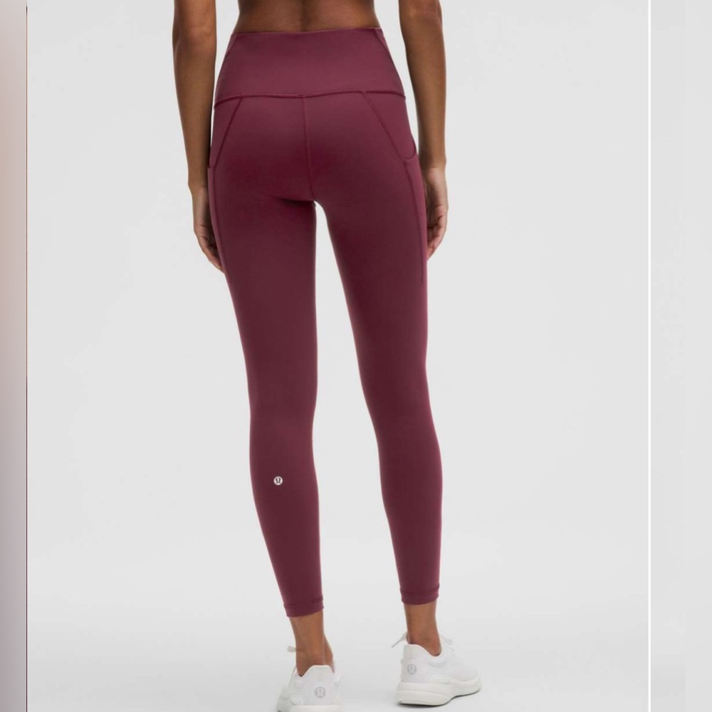 Lululemon Wunder Train High-Rise Tight with Pockets 25" in Garnet Size 14